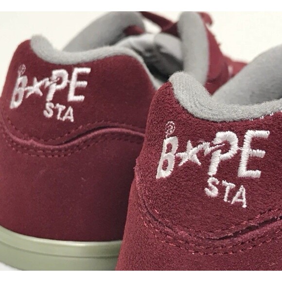 A BATHING APE BAPE STA \'NB\' TRAINER RED Burgundy Size 8 NIB RARE main image 9